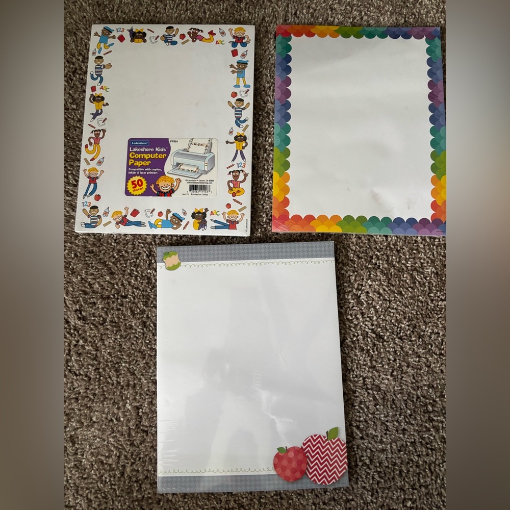 Colorful Decorative Teacher Computer Paper Set